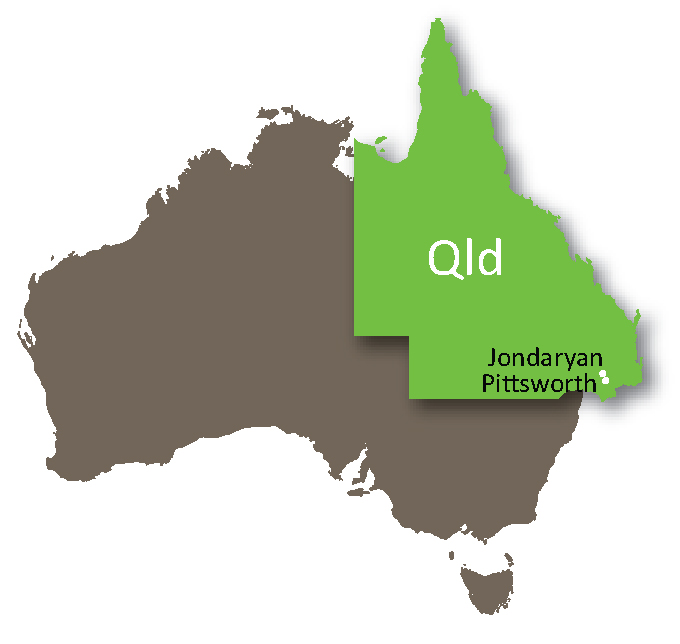 Map of Australia, with QLD highlighted to show project location.
