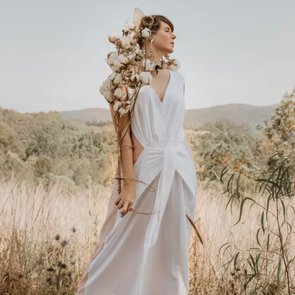 Emma Bond in her Australian cotton design.
