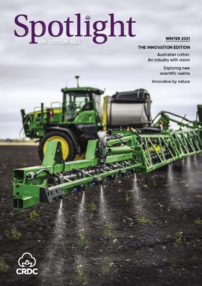 A John Deere tractor with new See and Spray Select technology.